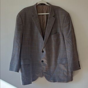 Peter Millar Sportcoat Blazer Jacket Windowpane Houndstooth Blue Brown Men’s 52R